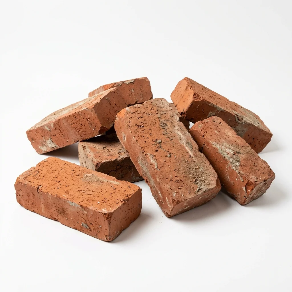 Realistic red clay bricks